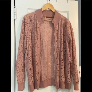 Dust Rose Floral Lace Jacket